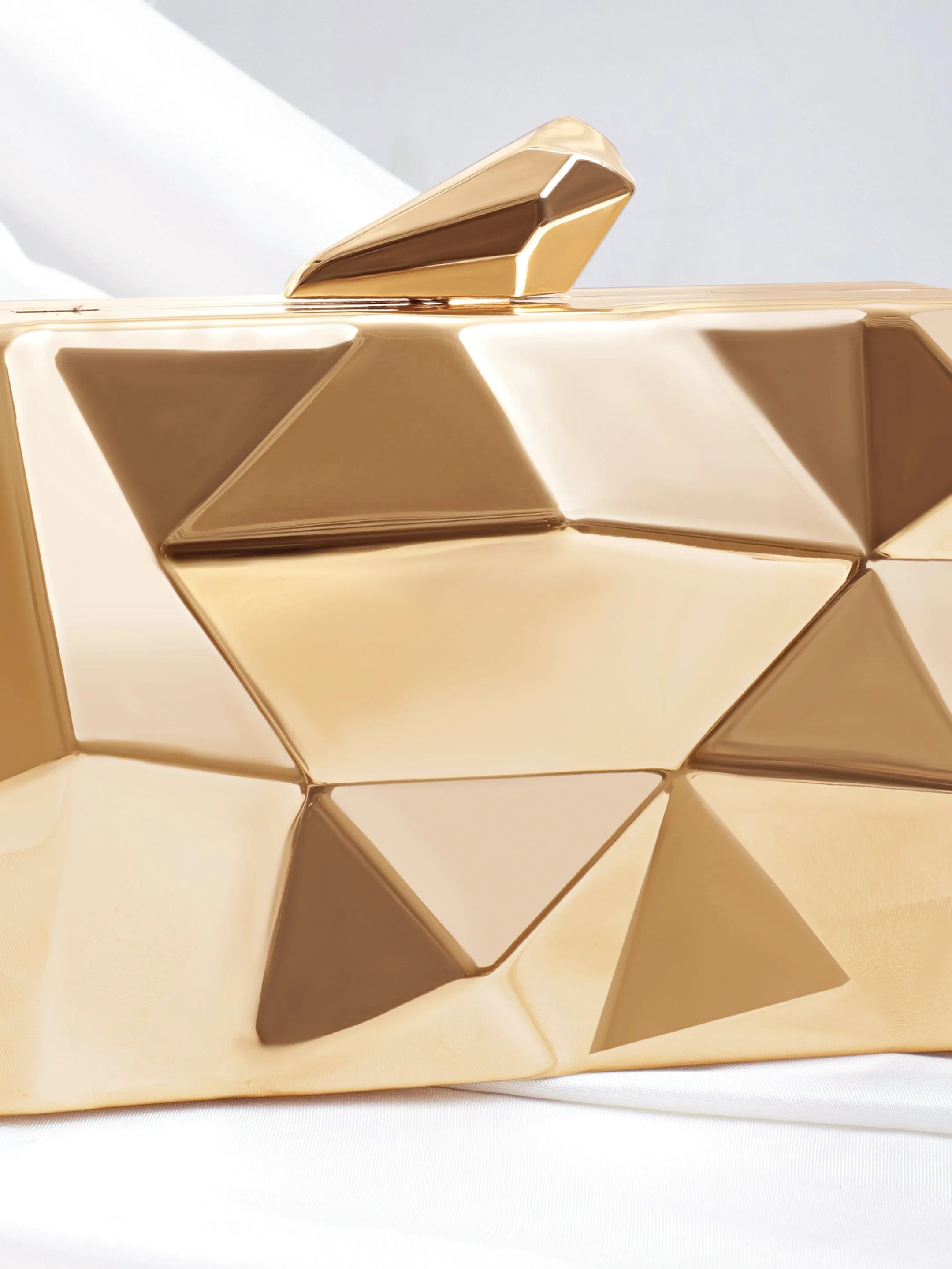 Rubans Rose Gold Crystal Jewel Lavish Clutch Handbag
