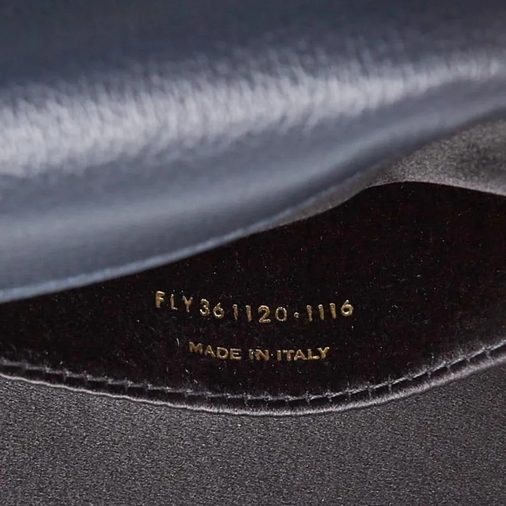 Saint Laurent Dark Blue Calfskin Monogram Large Belle De Jour Clutch