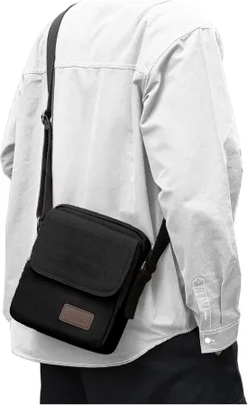 Small Crossbody Bag for Men,Canvas Messenger Shoulder Bags Crossbody Satchel Bag Men's Side Bags Over the Shoulder Purse