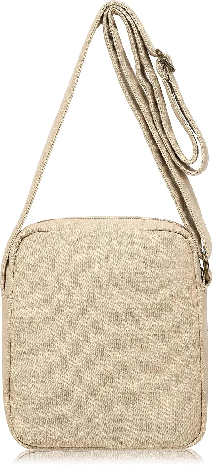 Small Mini Hippie Crossbody Bag Top Zip Canvas Sling Bag Jacquard cloth Hobo Handmade Bags