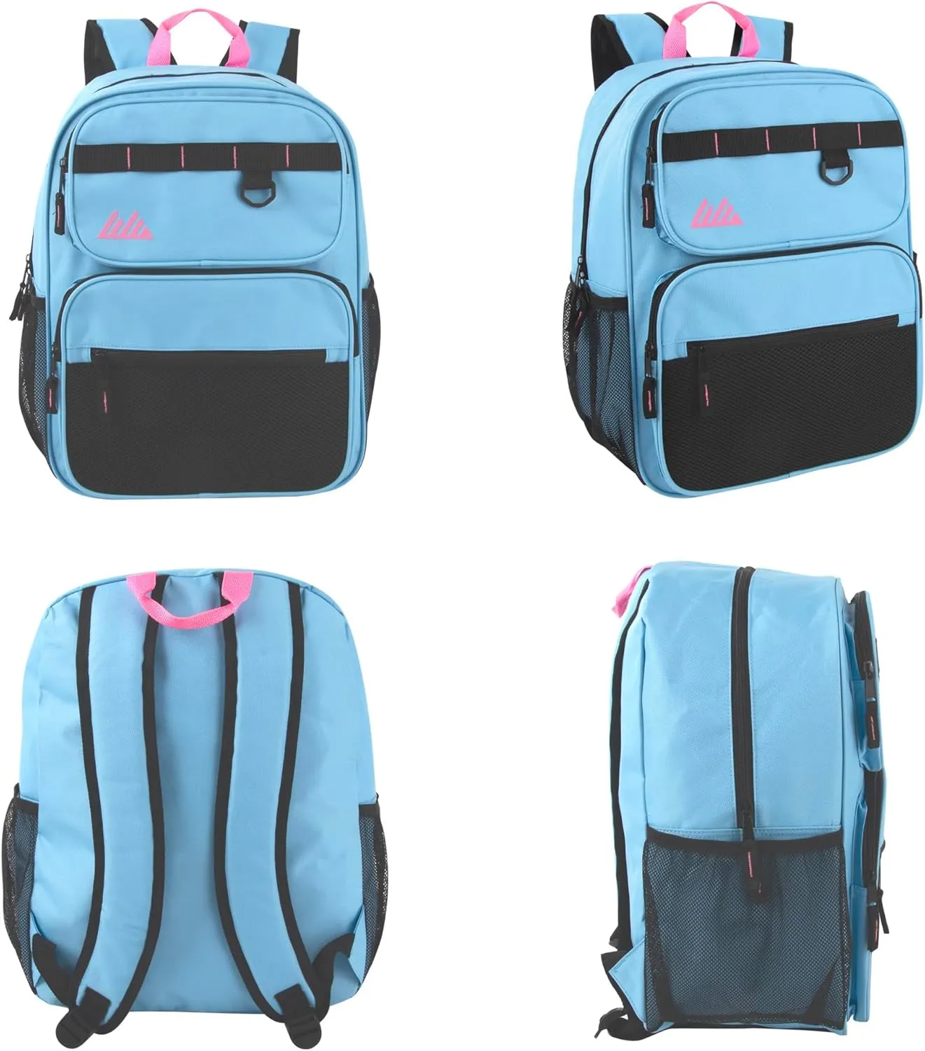 Summit Ridge Travel Backpack for Men and Women, Spacious Work Daypack with Water Bottle Pockets (Light Blue)