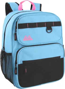 Summit Ridge Travel Backpack for Men and Women, Spacious Work Daypack with Water Bottle Pockets (Light Blue)