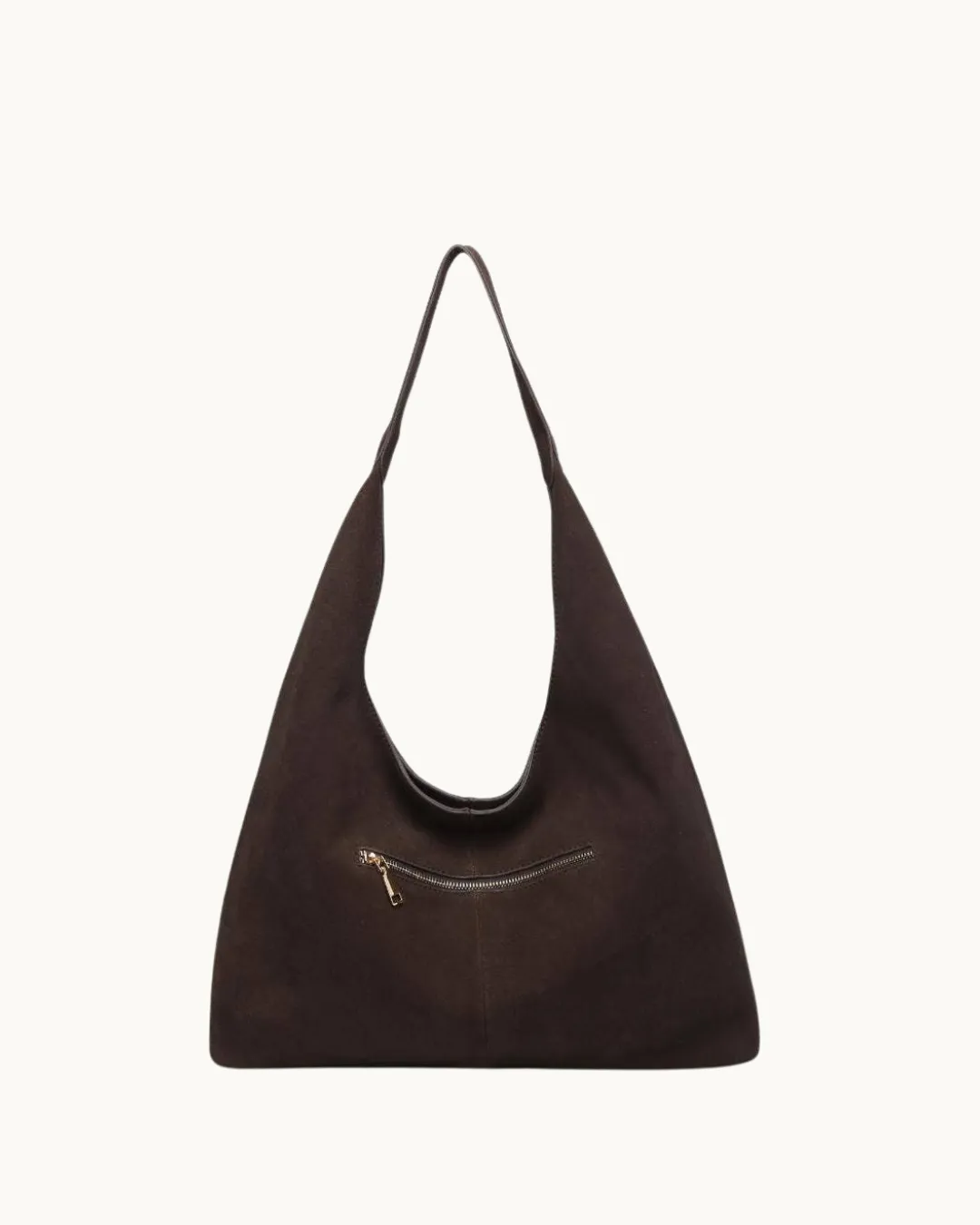 The Amber: Genuine Suede Leather Hobo Chocolate