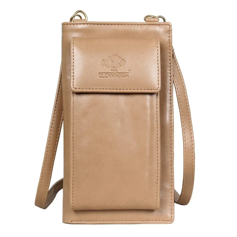THE CLOWNFISH Adora Women's Wallet - Stylish Design, Multiple Compartments | Sling Bag | Light Brown