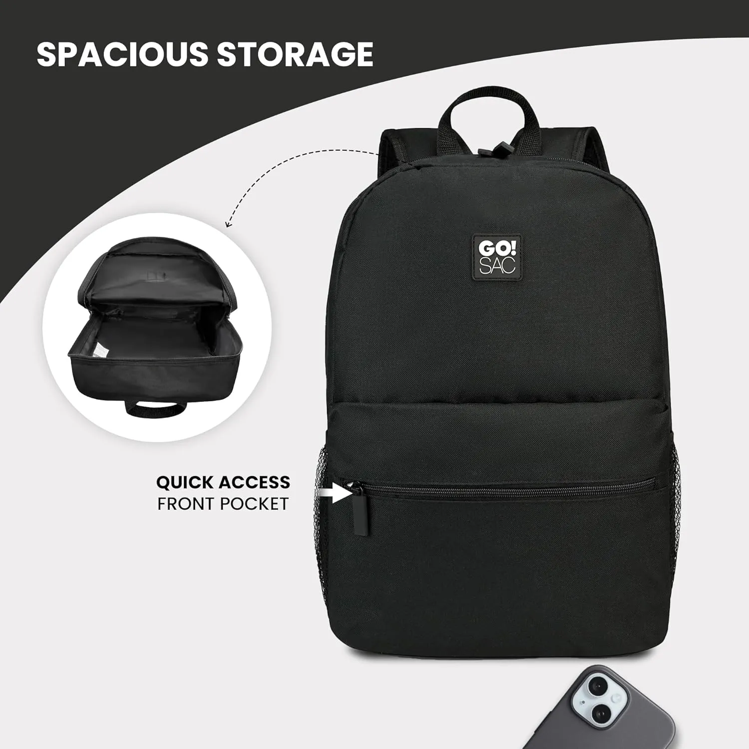 Travel Backpack Spacious for Books and Laptops Comfortable Adjustable Straps Zip-around Closure Bottle Pockets 17Inch