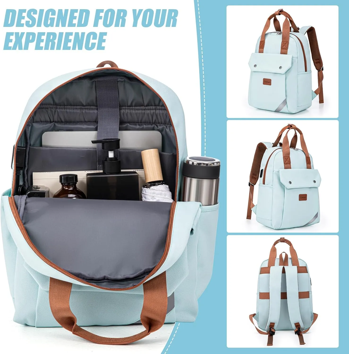 Travel Backpack with External USB Port, Durable Lightweight Backpack with One Laptop Compartment, Large backpack for Travel, College and Daily Use