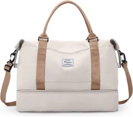 Travel Duffel Bag with Shoes Compartment, Overnight Weekender Bags for Women,Carry on Personal Item Bag