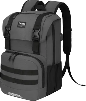 Travel Laptop Canvas Backpack Business Anti Theft Slim Durable with USB Charging Port, Water Resistant College School Computer Bag Gifts for Men & Women Fits 15.6 Inch Notebook