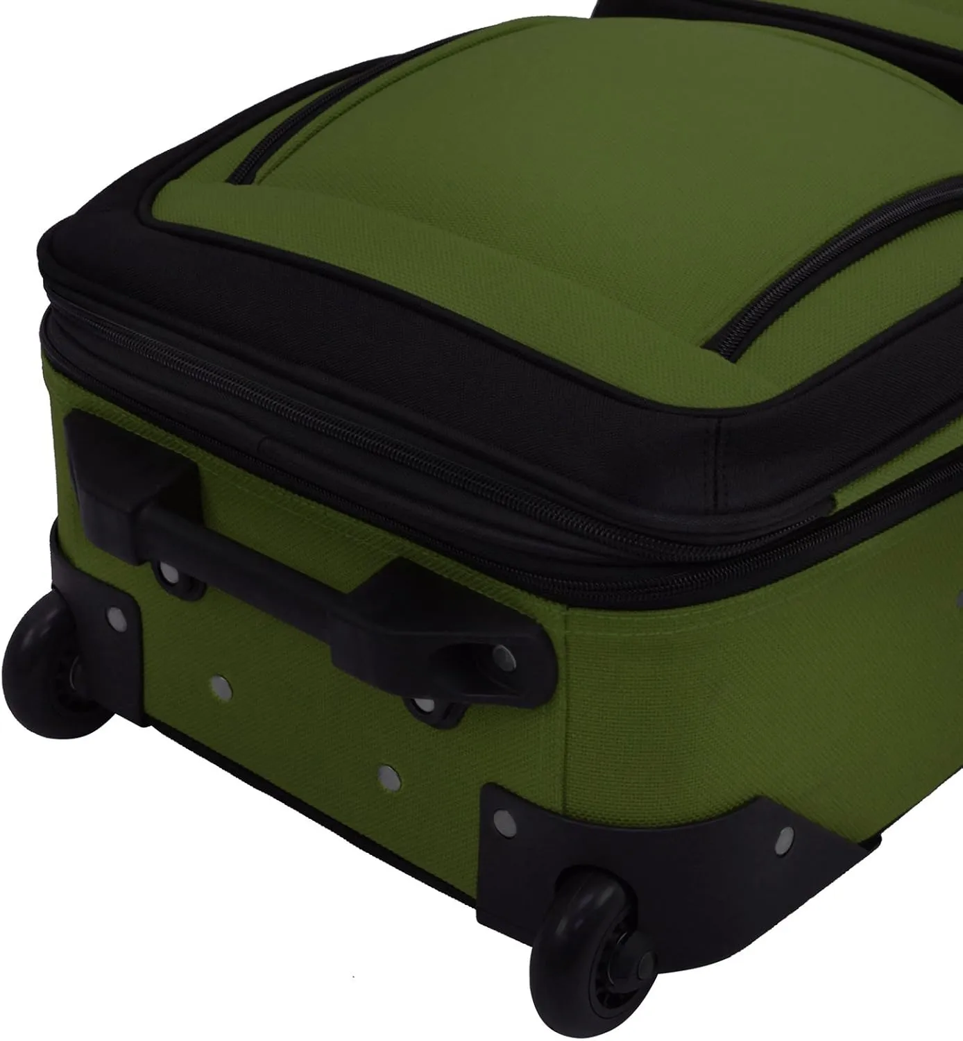 U.S. Traveler Rio Lightweight Carry-On Suitcase 20" Softside Expandable Design, Durable, Business and Travel, Evergreen, Set