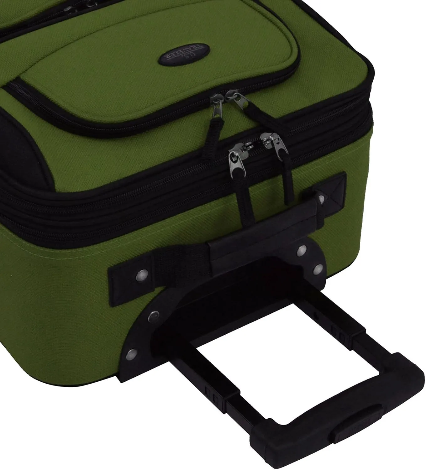 U.S. Traveler Rio Lightweight Carry-On Suitcase 20" Softside Expandable Design, Durable, Business and Travel, Evergreen, Set
