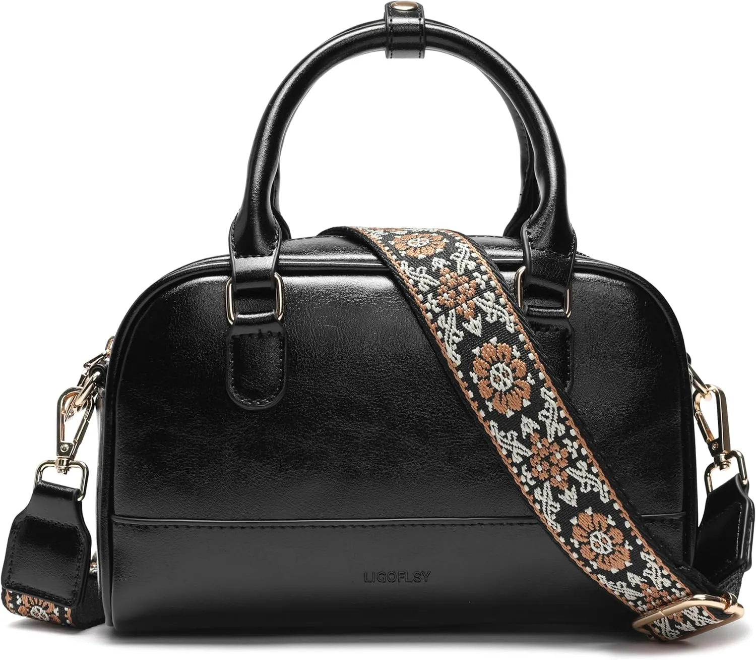 Vegan Leather Boston Bag For Women Vintage Top Handle Satchel Purse Hobo Shoulder Barrel Satchel Handbags