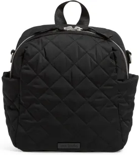 Vera Bradley Women's Performance Twill Convertible Small Backpack, Black, One Size