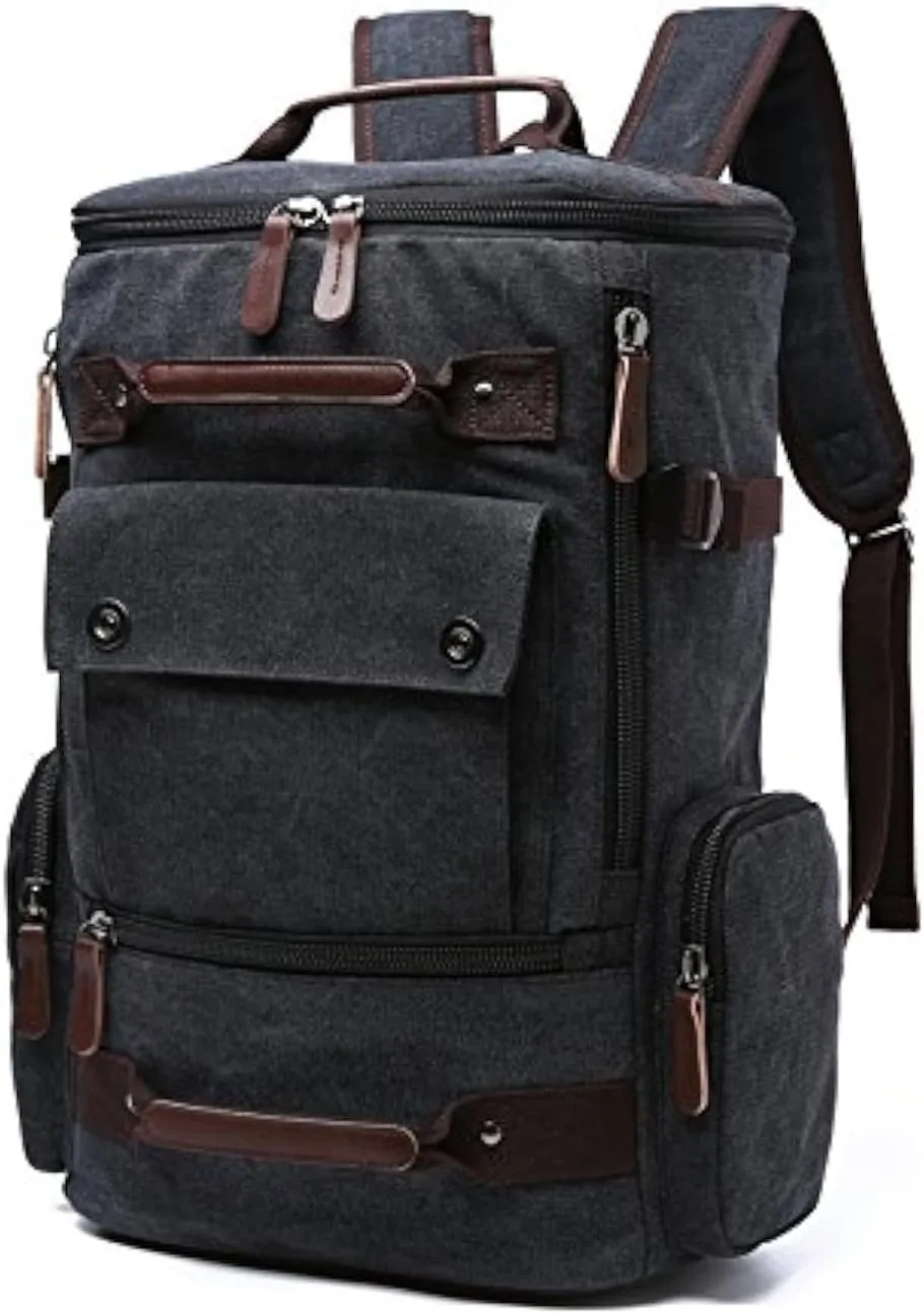 Vintage Canvas Backpack Casual Travel Rucksack 15.6inch Laptop Daypacks Hiking Camping Backpack