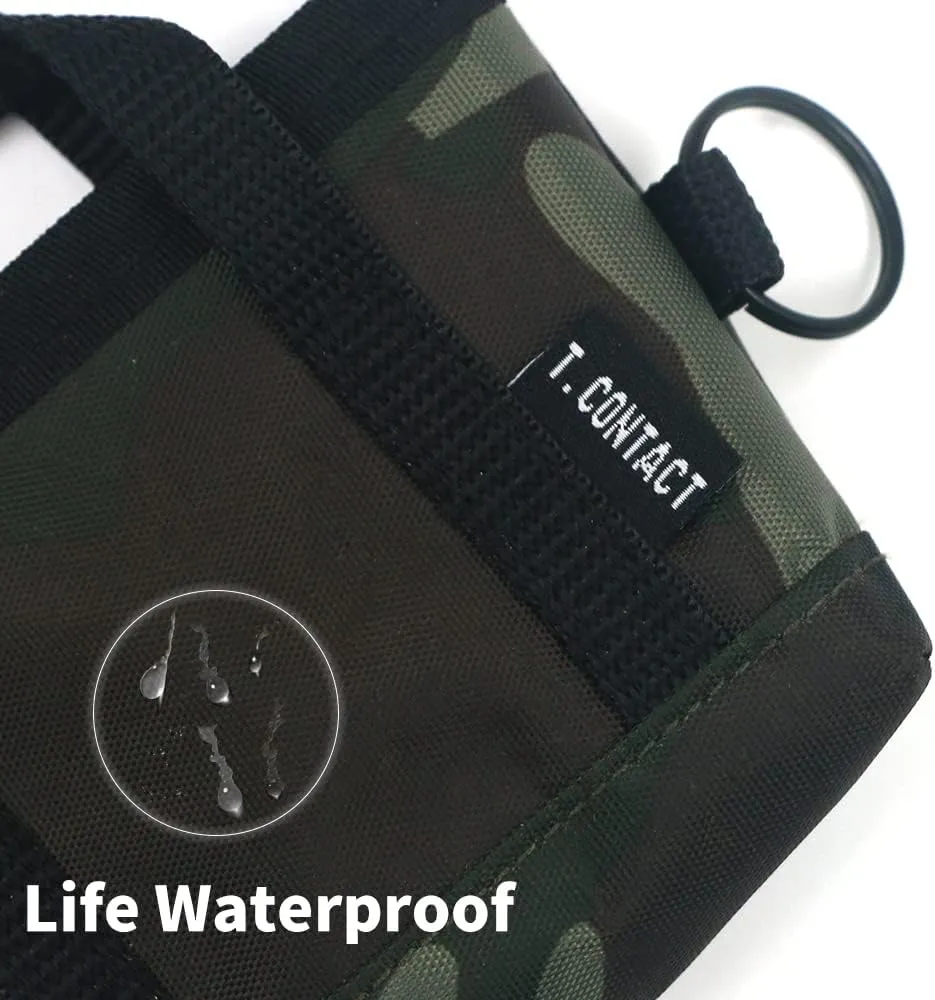 Waterproof Mini Tote Bag Organizer - Multi-Purpose Zippered Pouch for AirPods, Coins, Keys, Cosmetics | Portable Travel & Daily Use Accessory for Women/Men (5.1x3.9in with Lanyard)(Green)