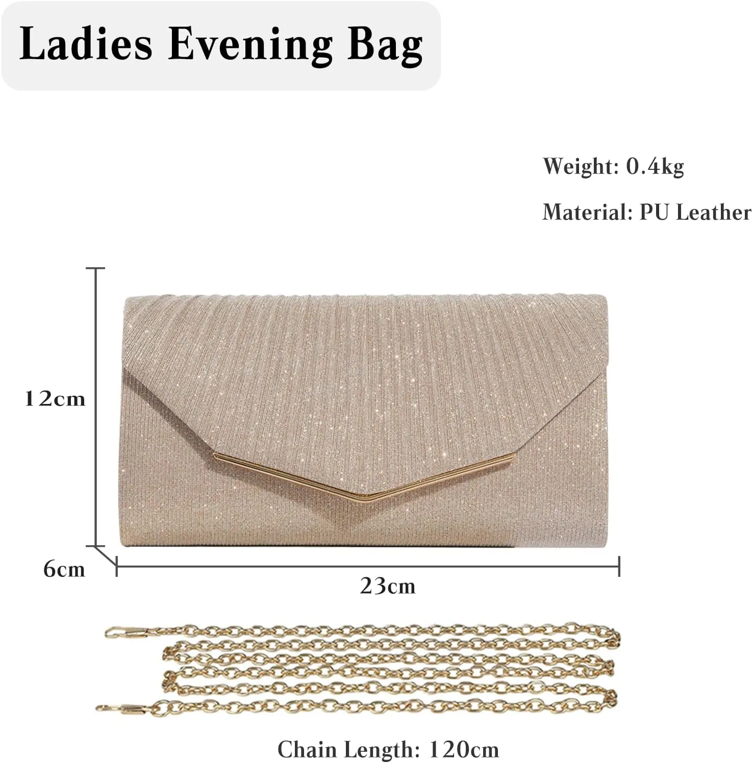 Women Envelope Clutch Bag Sequins Evening Bag Bridal Wedding Purse Shiny Handbag Elegant Sparkly Shoulder Bag