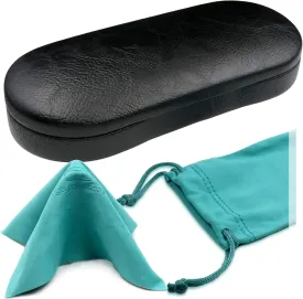 Women Glasses Case, Hard Shell Eyeglass Holder, Protective with lip for easy openning with drawstring pouch and cloth