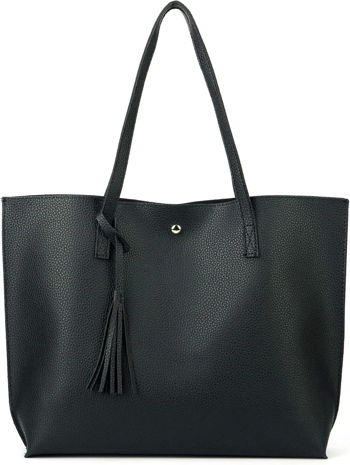 Women Tote Bags Top Handle Satchel Handbags PU Faux Leather Tote Bag with Tassel Shoulder Purse