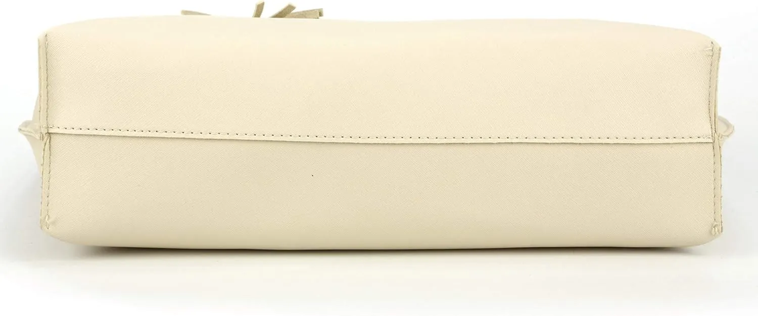 Women Tote Bags Top Handle Satchel Handbags PU Faux Leather Tote Bag with Tassel Shoulder Purse