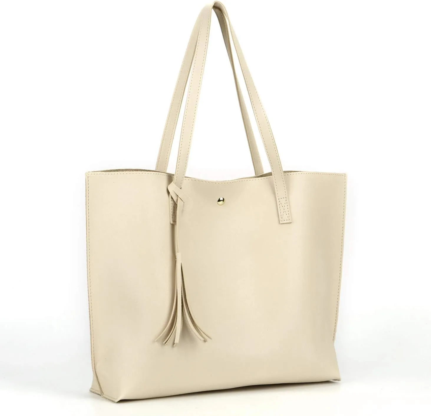 Women Tote Bags Top Handle Satchel Handbags PU Faux Leather Tote Bag with Tassel Shoulder Purse