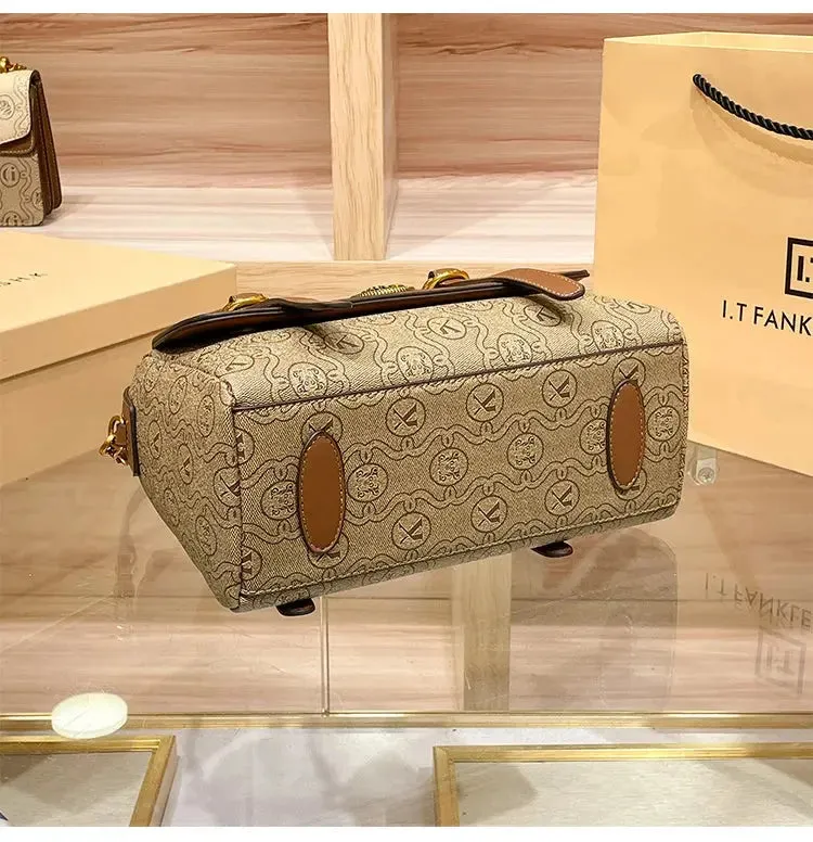 Women's handbag light luxury brand handbag new 2024 high-end leather shoulder bag designer retro crossbody bag fashionable