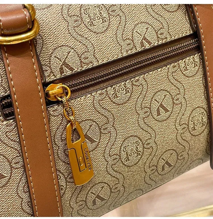 Women's handbag light luxury brand handbag new 2024 high-end leather shoulder bag designer retro crossbody bag fashionable