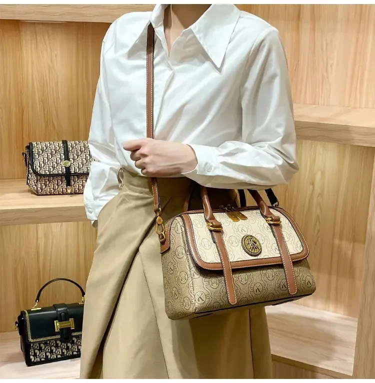 Women's handbag light luxury brand handbag new 2024 high-end leather shoulder bag designer retro crossbody bag fashionable