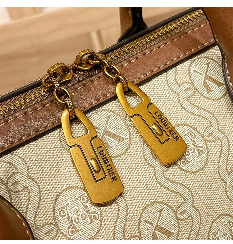 Women's handbag light luxury brand handbag new 2024 high-end leather shoulder bag designer retro crossbody bag fashionable