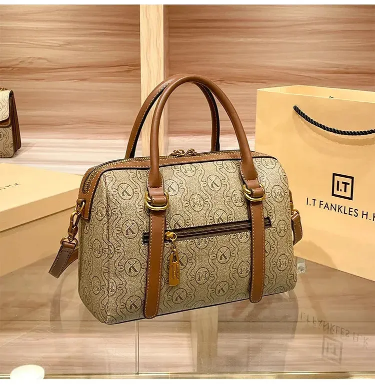 Women's handbag light luxury brand handbag new 2024 high-end leather shoulder bag designer retro crossbody bag fashionable