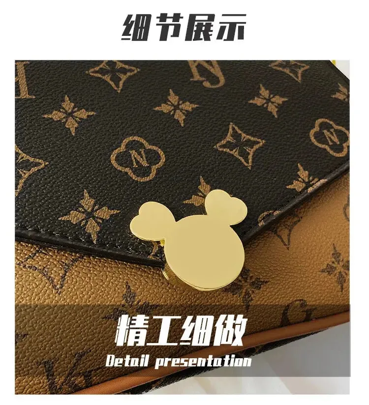 Women's Luxury Handbag 2023 New Fashion Retro Print One Shoulder Crossbody Bag 2 Piece Set Versatile Small Square Bag Totes