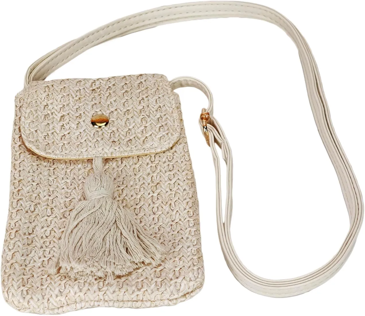 Women's Straw Crossbody Bag Woven Tassel Boho Clutch Purses Handbag Bucket Bags