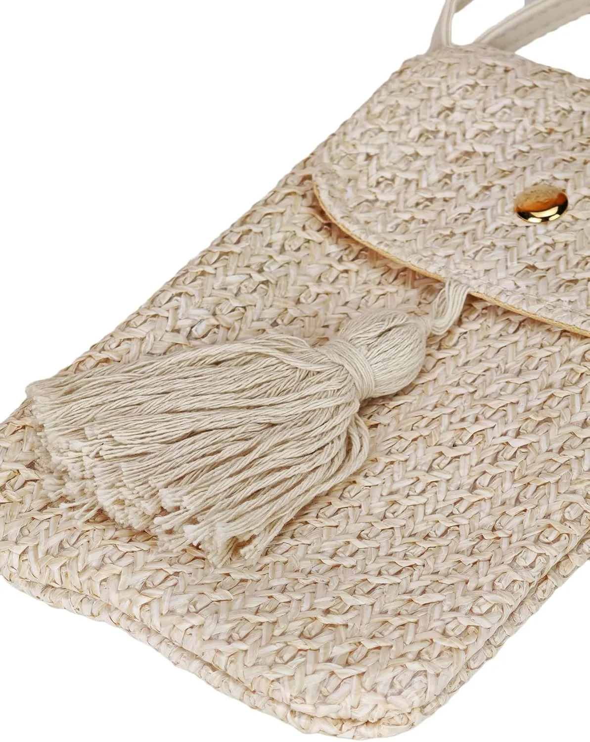 Women's Straw Crossbody Bag Woven Tassel Boho Clutch Purses Handbag Bucket Bags