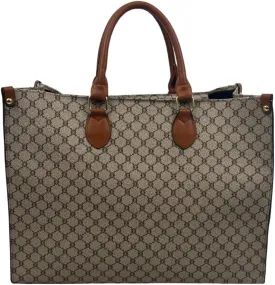 Womens Vegan Leather Classic Pattern Lightweight Fashion Satchel Handbag Large Capacity Bucket Purse Designer Tote Bag