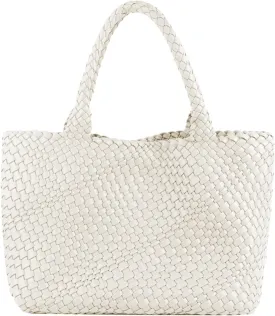 Woven Bag for WomenVegan Leather Handwoven Tote Bags with Purse Shopper Bag Large Shoulder bag