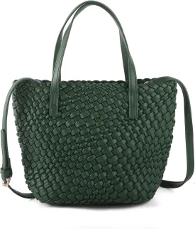 Woven Bags for Women Tote Hobo Shoulder Crossbody Bags PU Leather Handwoven Purse Summer Beach Travel Handbag