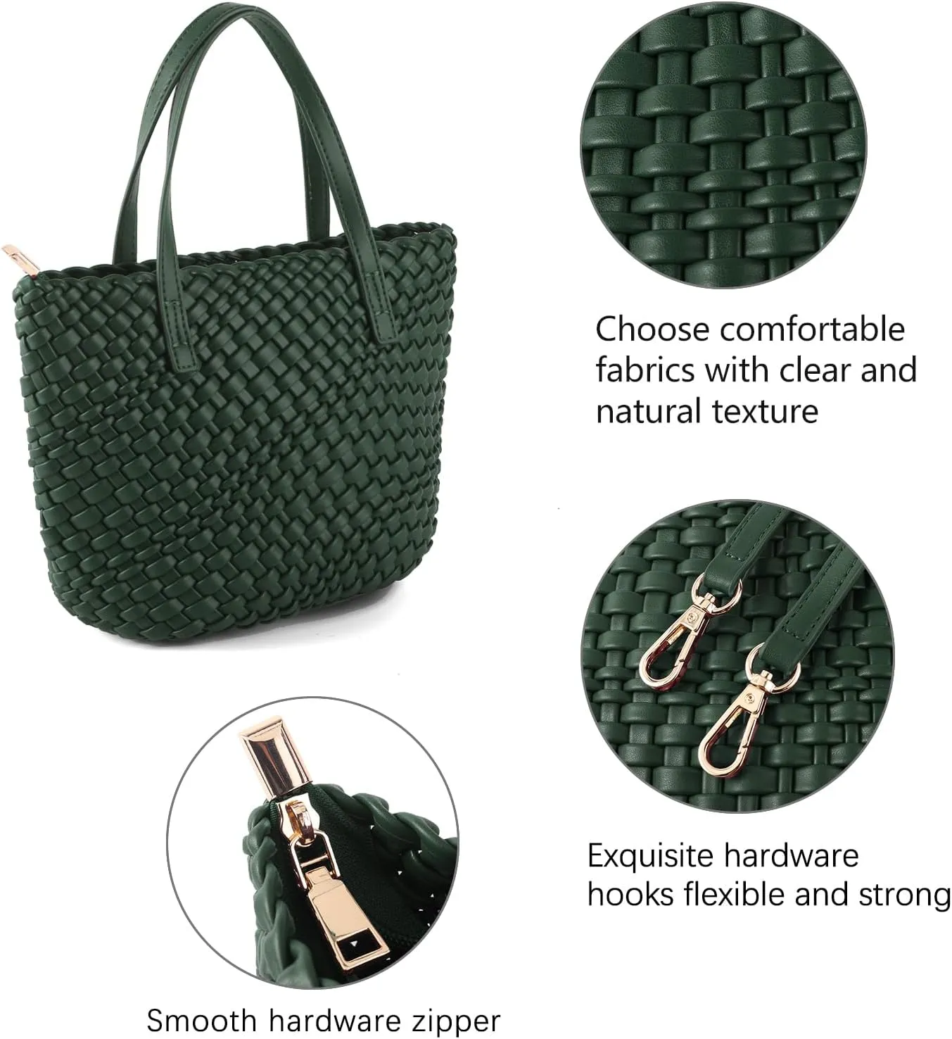 Woven Bags for Women Tote Hobo Shoulder Crossbody Bags PU Leather Handwoven Purse Summer Beach Travel Handbag
