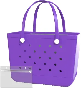 X-Large Rubber Beach Bag Tote Bag with Waterproof Zipper Inner Bag, Washable Durable Tote Bag Storage bags