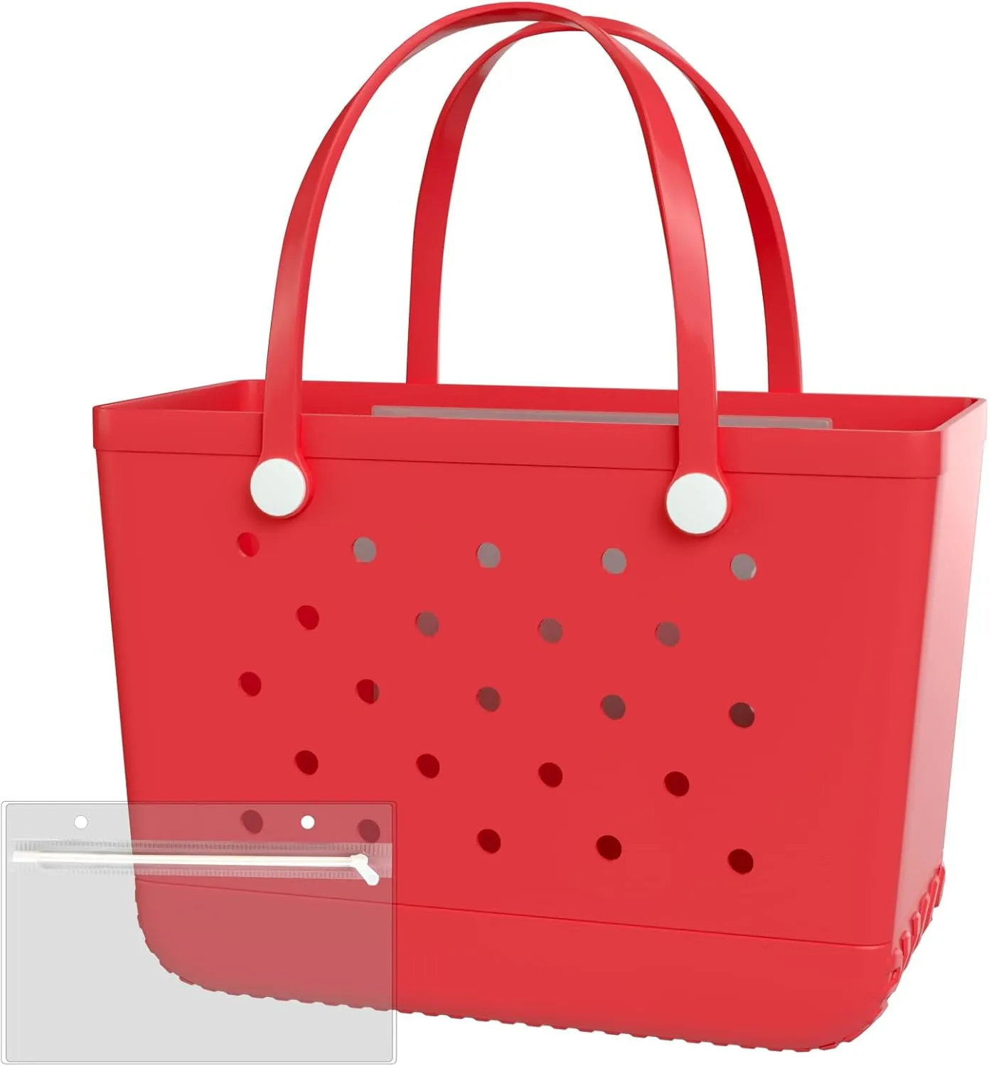 X-Large Rubber Beach Bag Tote Bag with Waterproof Zipper Inner Bag, Washable Durable Tote Bag Storage bags