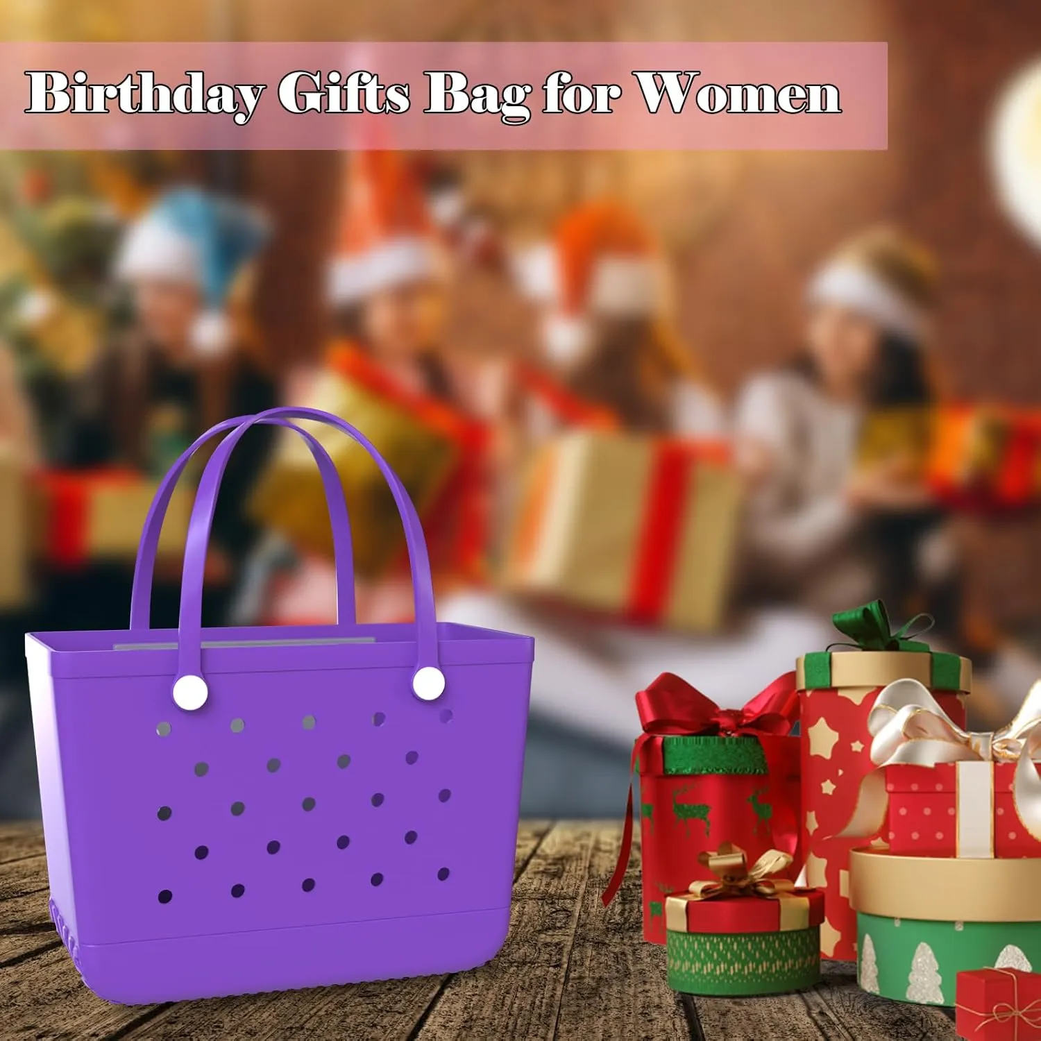 X-Large Rubber Beach Bag Tote Bag with Waterproof Zipper Inner Bag, Washable Durable Tote Bag Storage bags