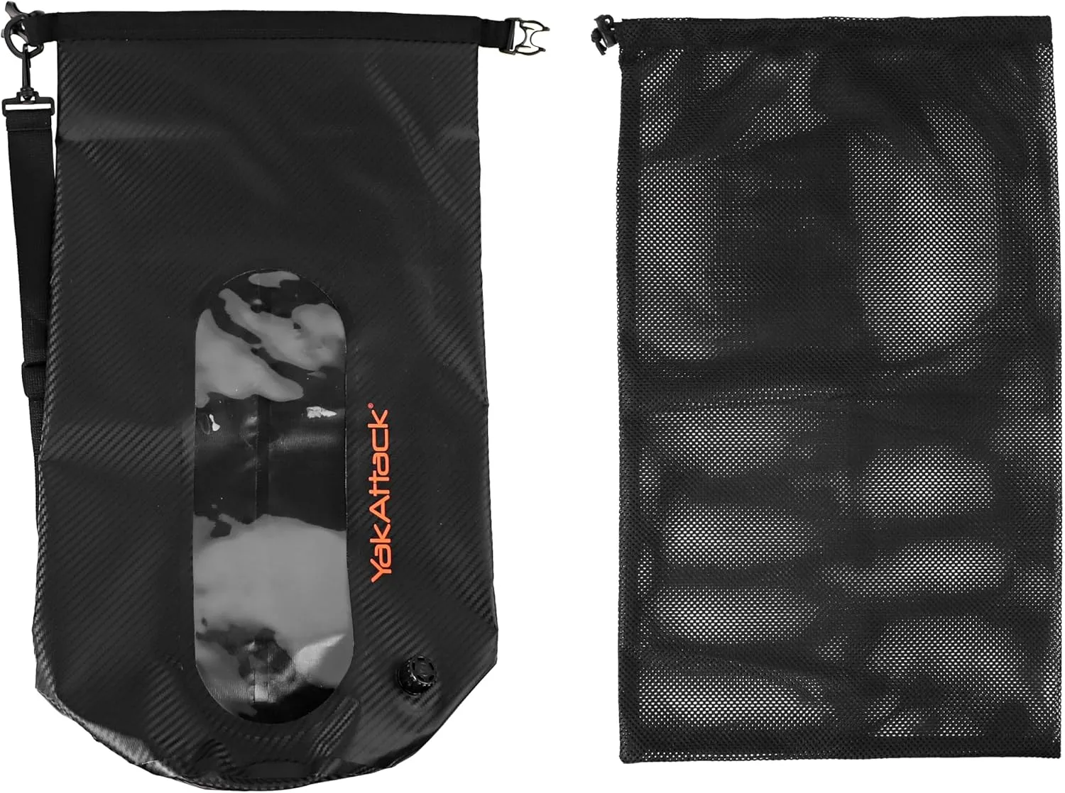 YakAttack 20L Roll-Top Drybag with Air Valve - Black Carbon | Waterproof Marine Dry Bag for Kayaking, Boating, Backpacking & Paddleboarding | Heavy Duty Roll Top Compression Drybag for Gear Storage