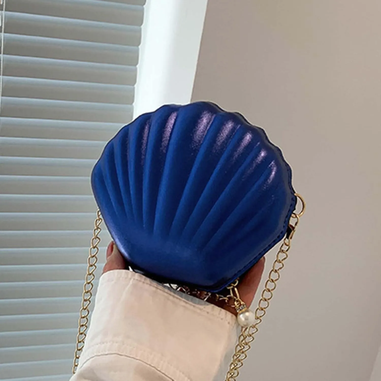 Yellow Purse,Silver Clutch,Women Glitter Seashell Evening Bag Purse Chain Strap Clutch Handbag Pearl Shoulder Bag Fashion Mini Cross-body Bags