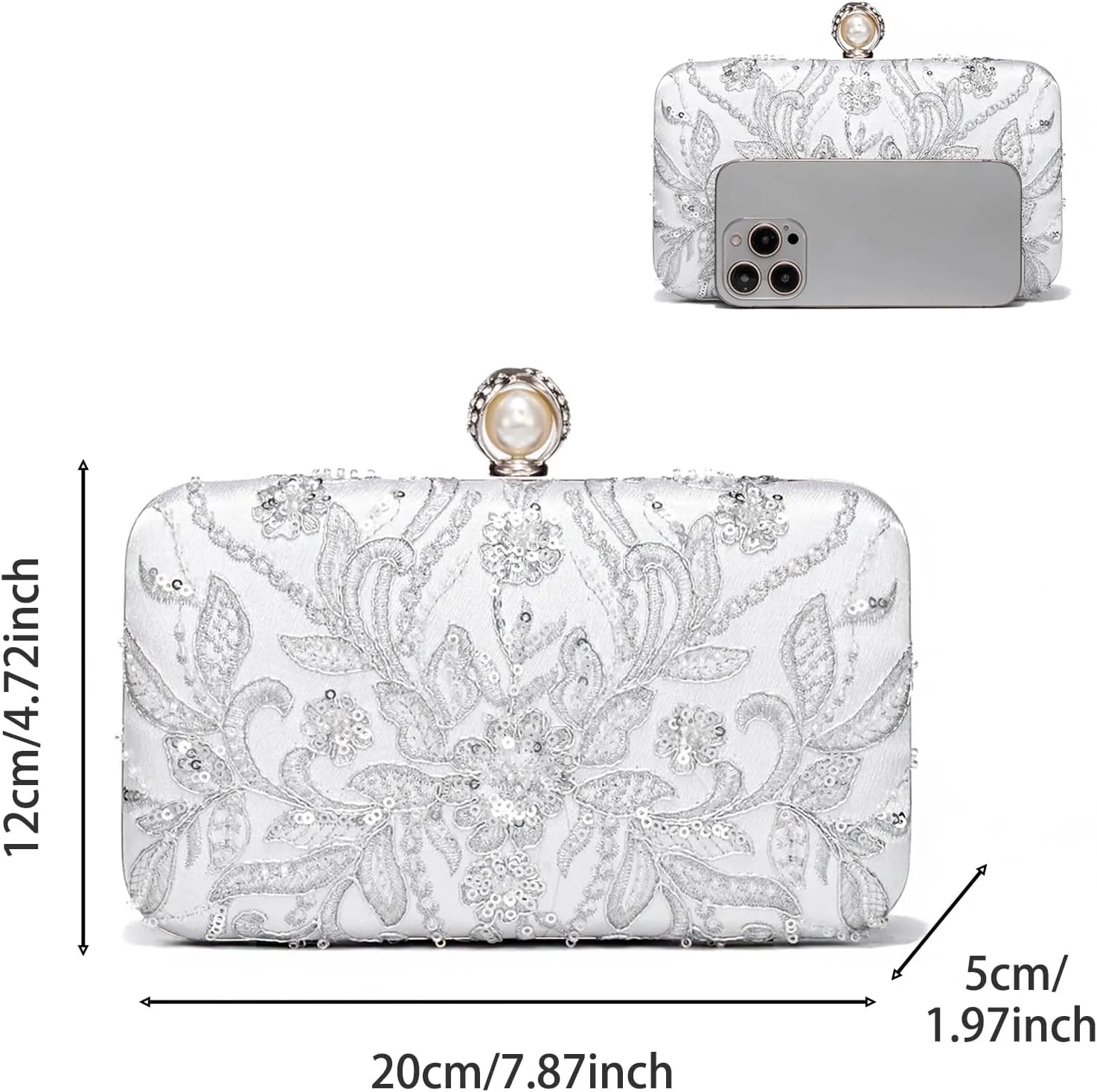 YYW Clutch Purses for Women Evening Bag Sequins Beaded Party Handbag Wedding Purse